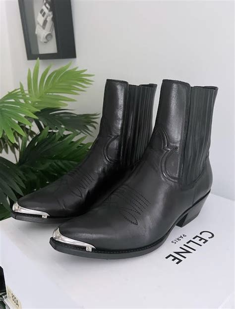 celine cowboy boots mens|Celine western boots.